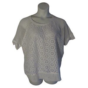 Chico's 3  White Lace Loose Knit Sweater.